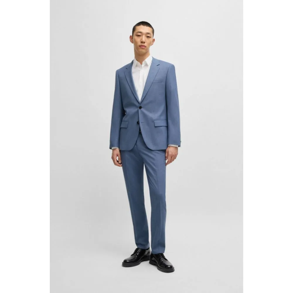 Slim-fit suit jacket in mouliné performance-stretch cloth