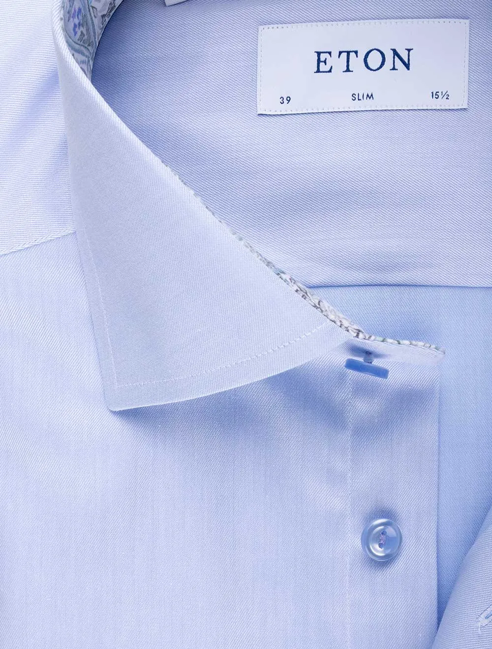 Slim Plain Inlay Formal Shirt Blue