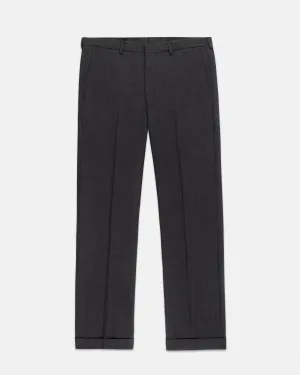SOLID CHARCOAL WOOL TROUSERS