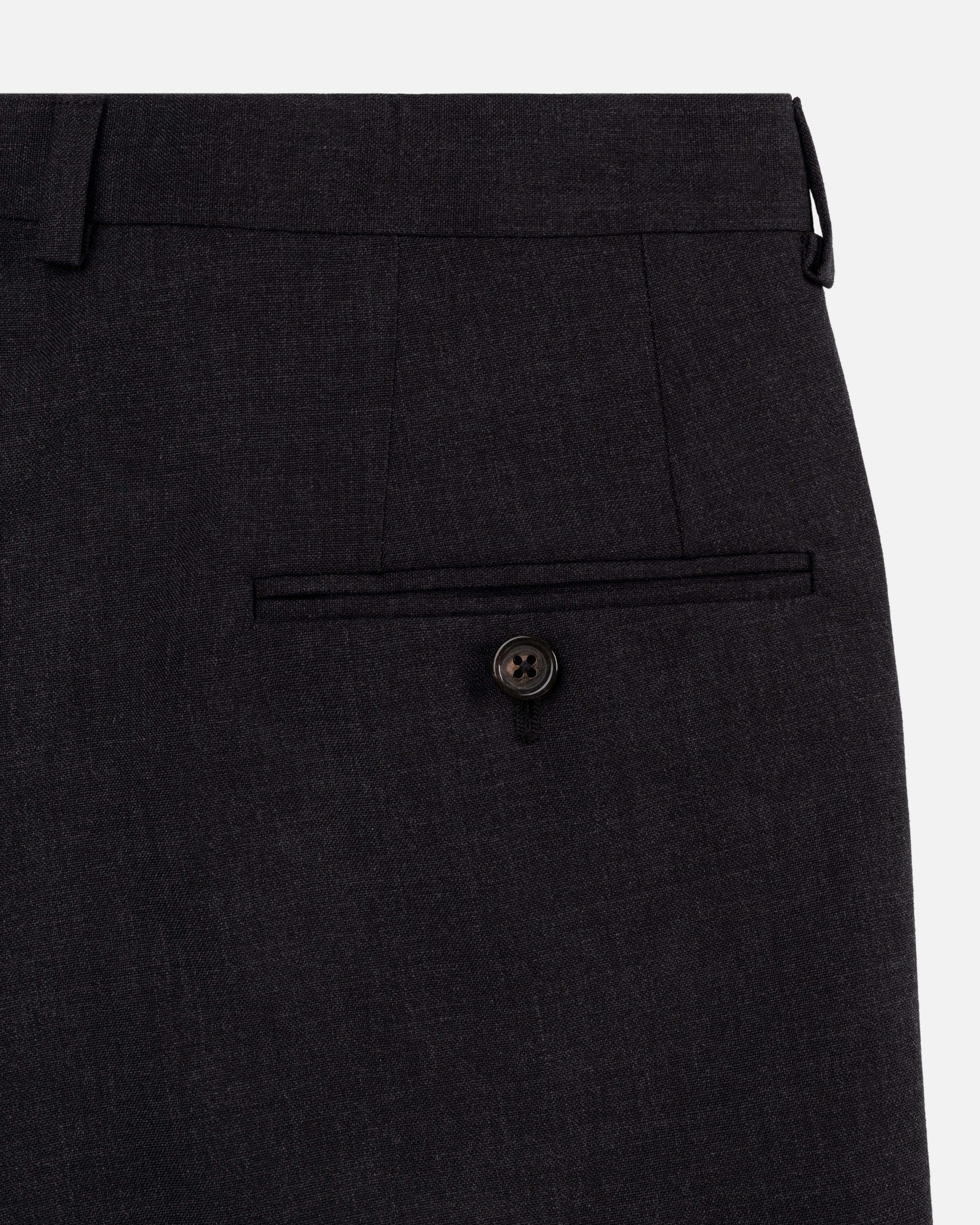 SOLID CHARCOAL WOOL TROUSERS
