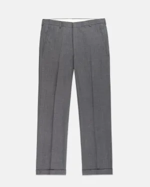 SOLID GREY WOOL TROUSERS