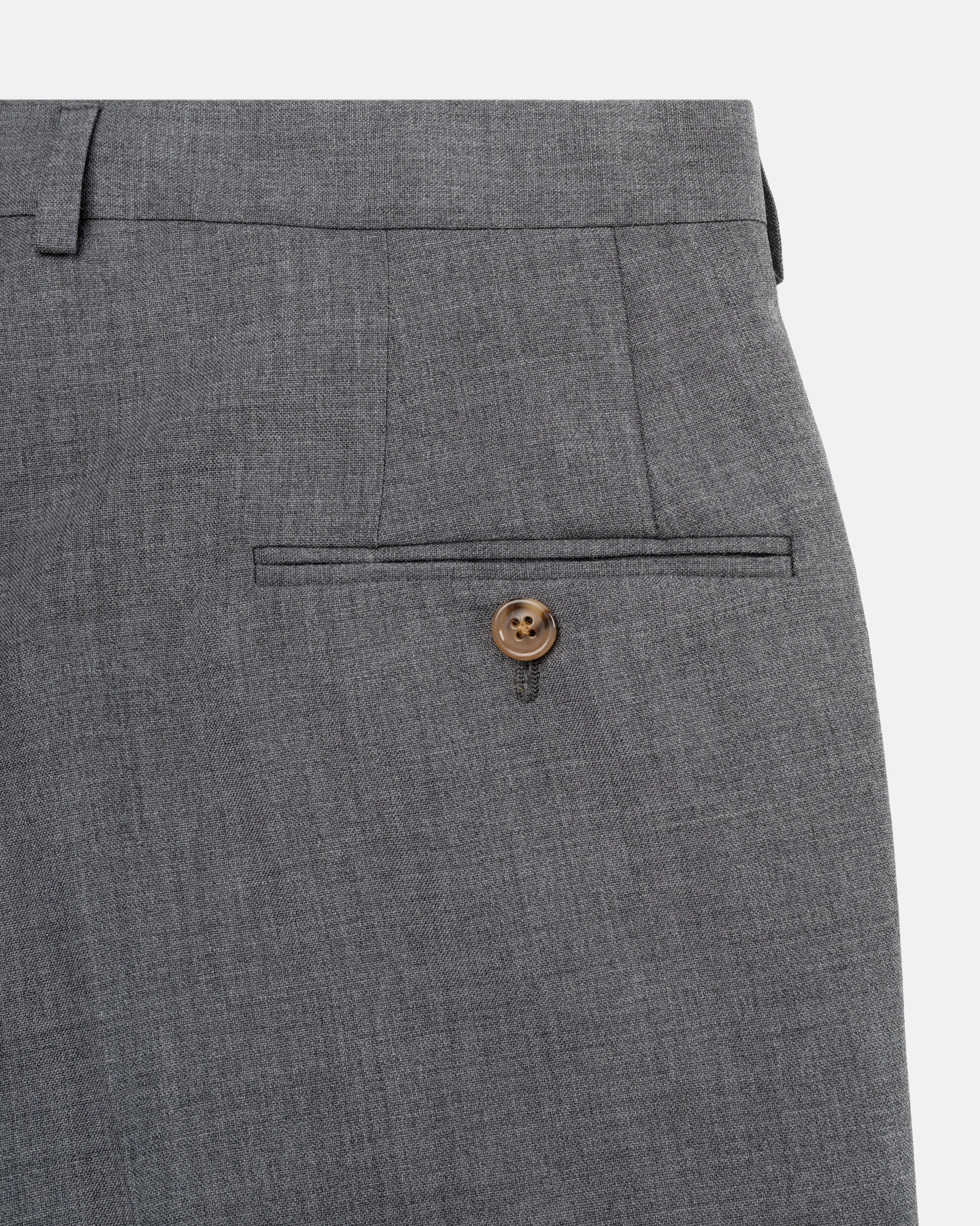 SOLID GREY WOOL TROUSERS