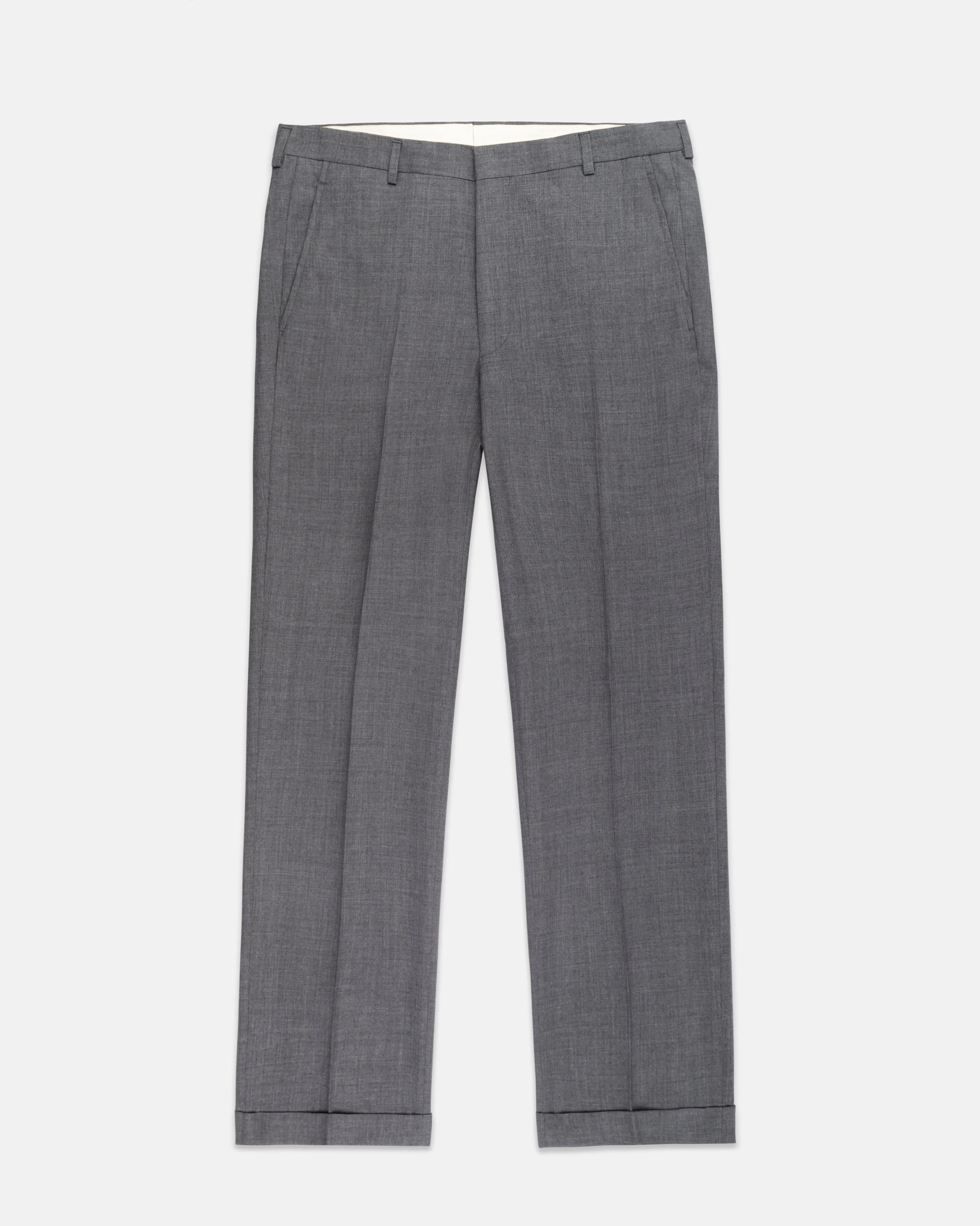 SOLID GREY WOOL TROUSERS