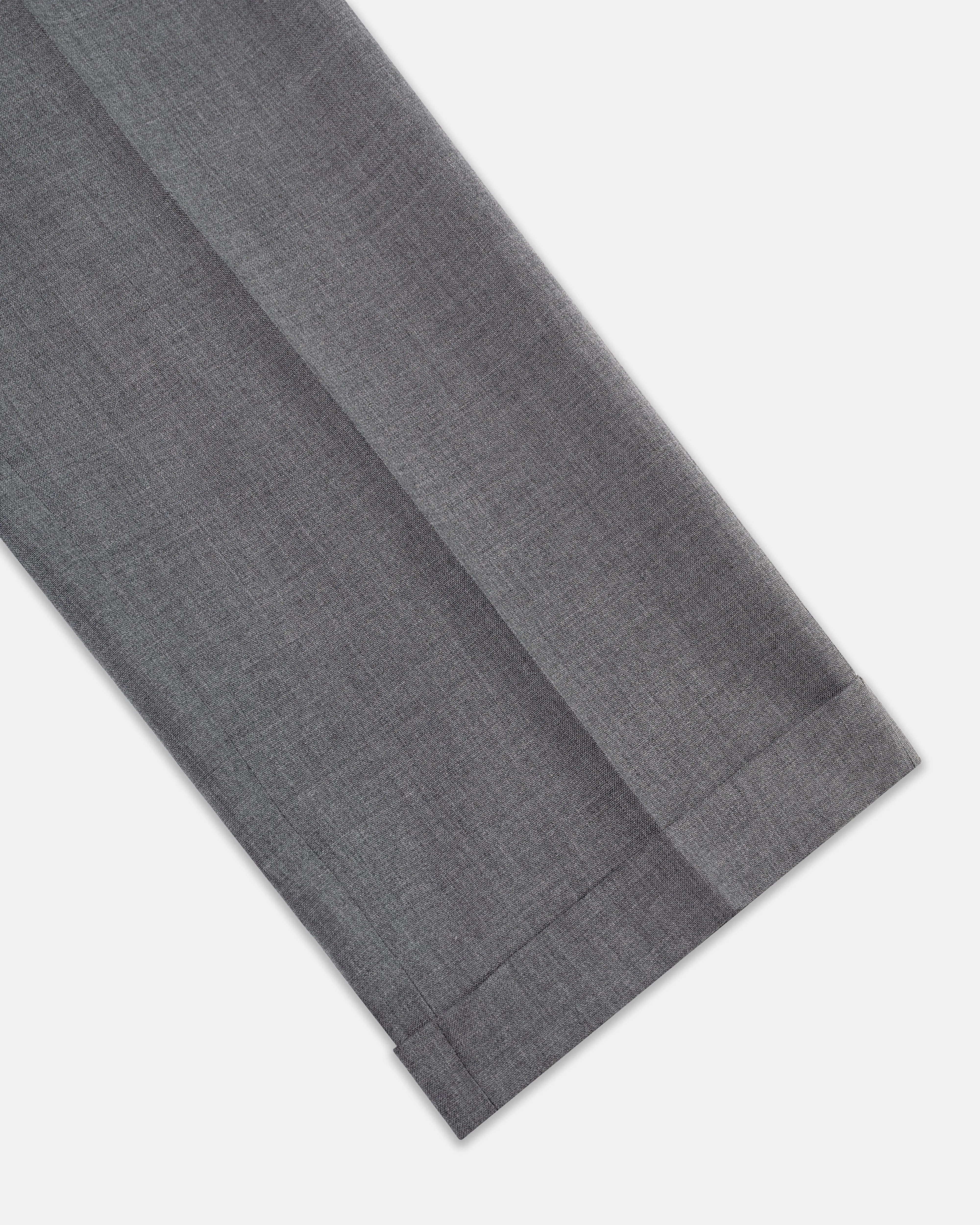 SOLID GREY WOOL TROUSERS