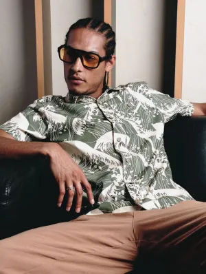 Spindrift Men's Organic Cotton Shirt | Green Wave