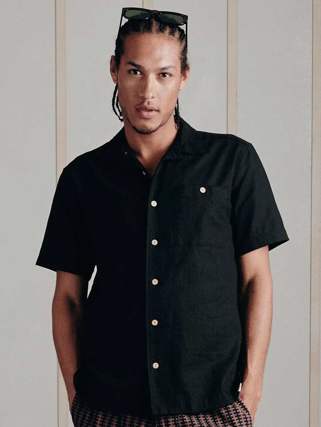 Spindrift Men's Organic Linen Cotton Shirt | Black