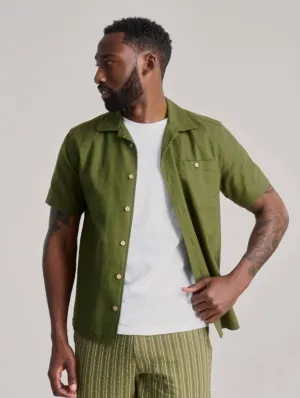 Spindrift Men's Organic Linen Cotton Shirt | Khaki