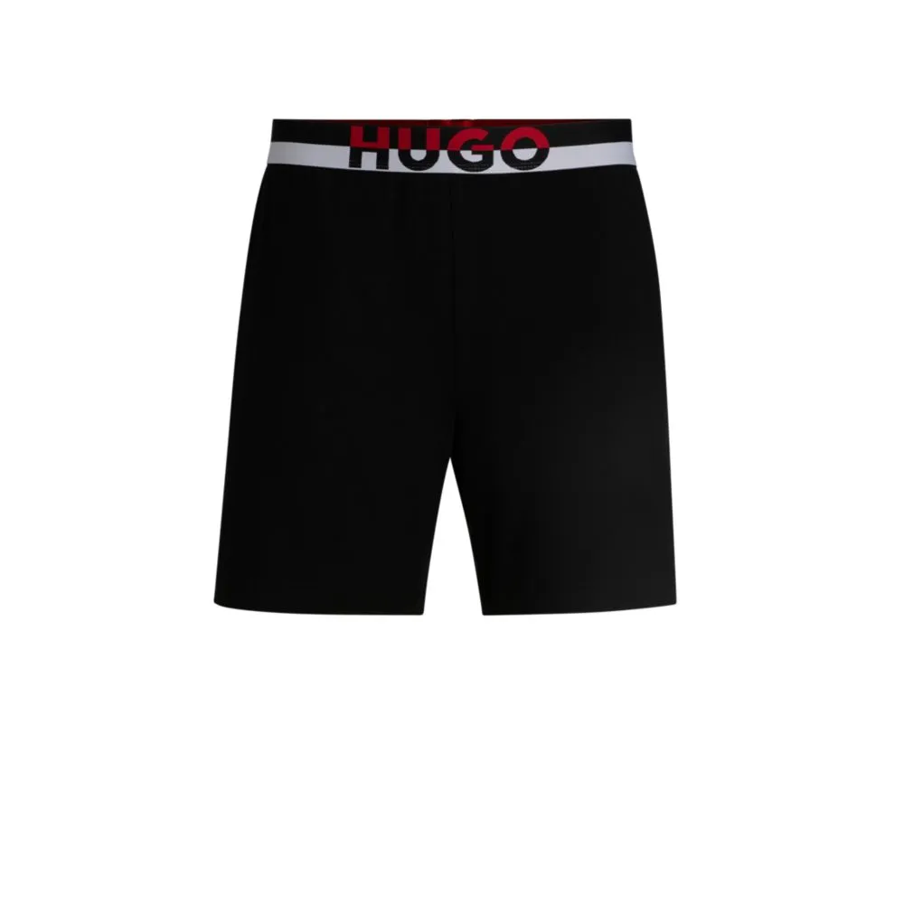 Stretch-cotton pajama bottoms with color-blocked waistband