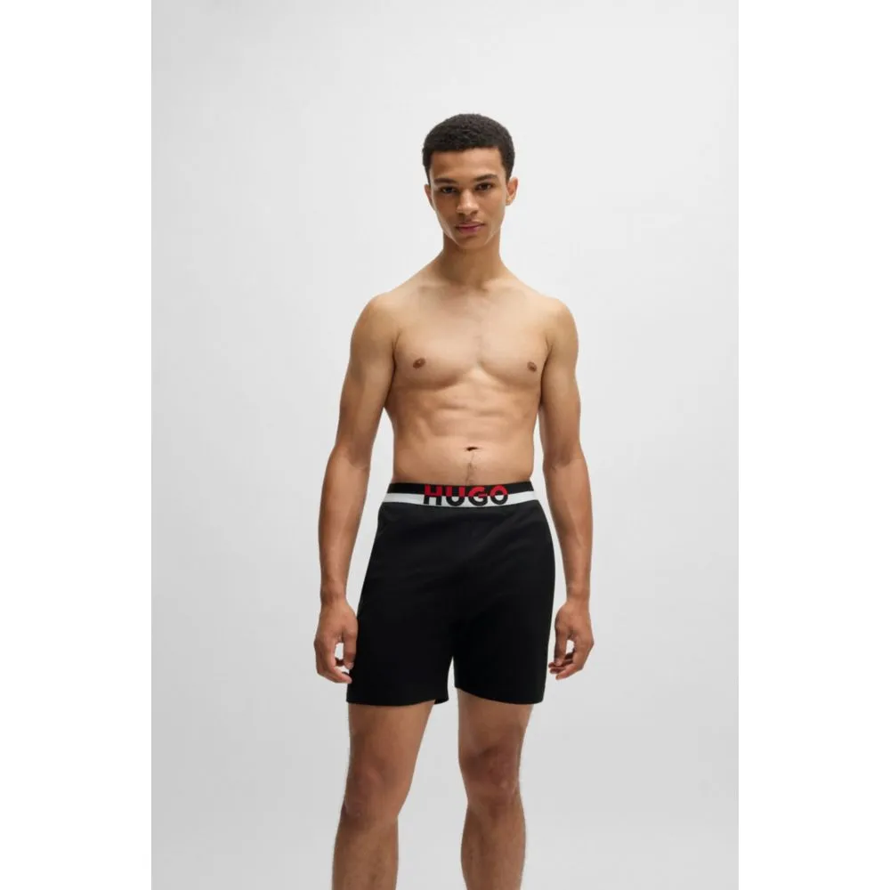 Stretch-cotton pajama bottoms with color-blocked waistband