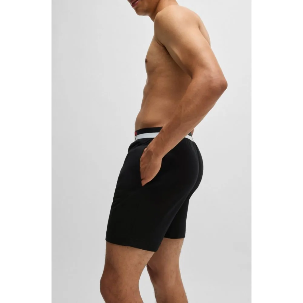 Stretch-cotton pajama bottoms with color-blocked waistband