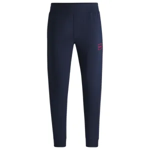 Stretch-cotton tracksuit bottoms with logo print