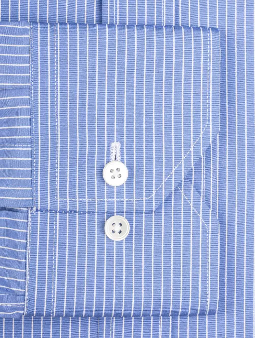 Stripe Fitted Shirt Blue