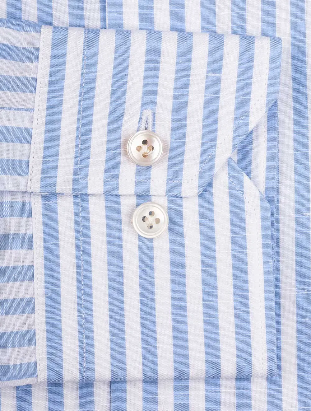 Striped Linen Mix Shirt Blue
