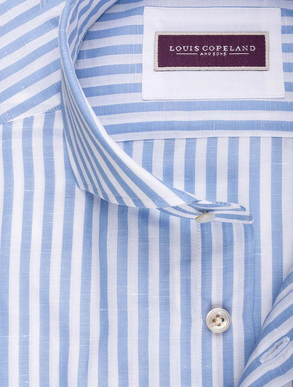Striped Linen Mix Shirt Blue