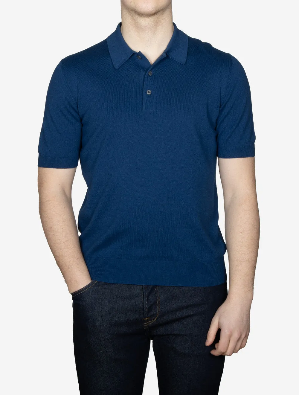 Tennis Cotton Polo Navy