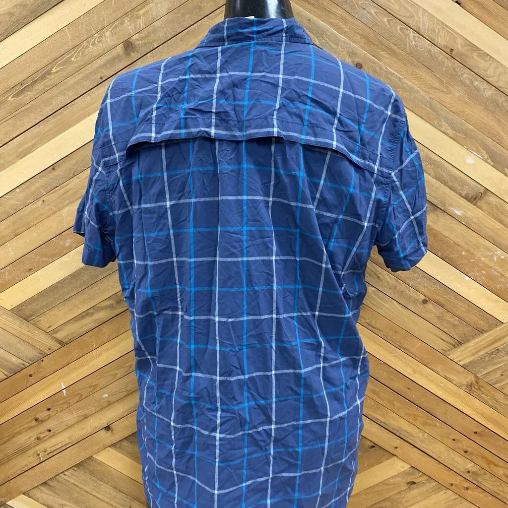 The North Face The North Face - Men's S/S Button-Up Hiking Shirt - MSRP $100: Blue-men-XL