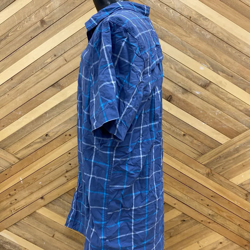 The North Face The North Face - Men's S/S Button-Up Hiking Shirt - MSRP $100: Blue-men-XL