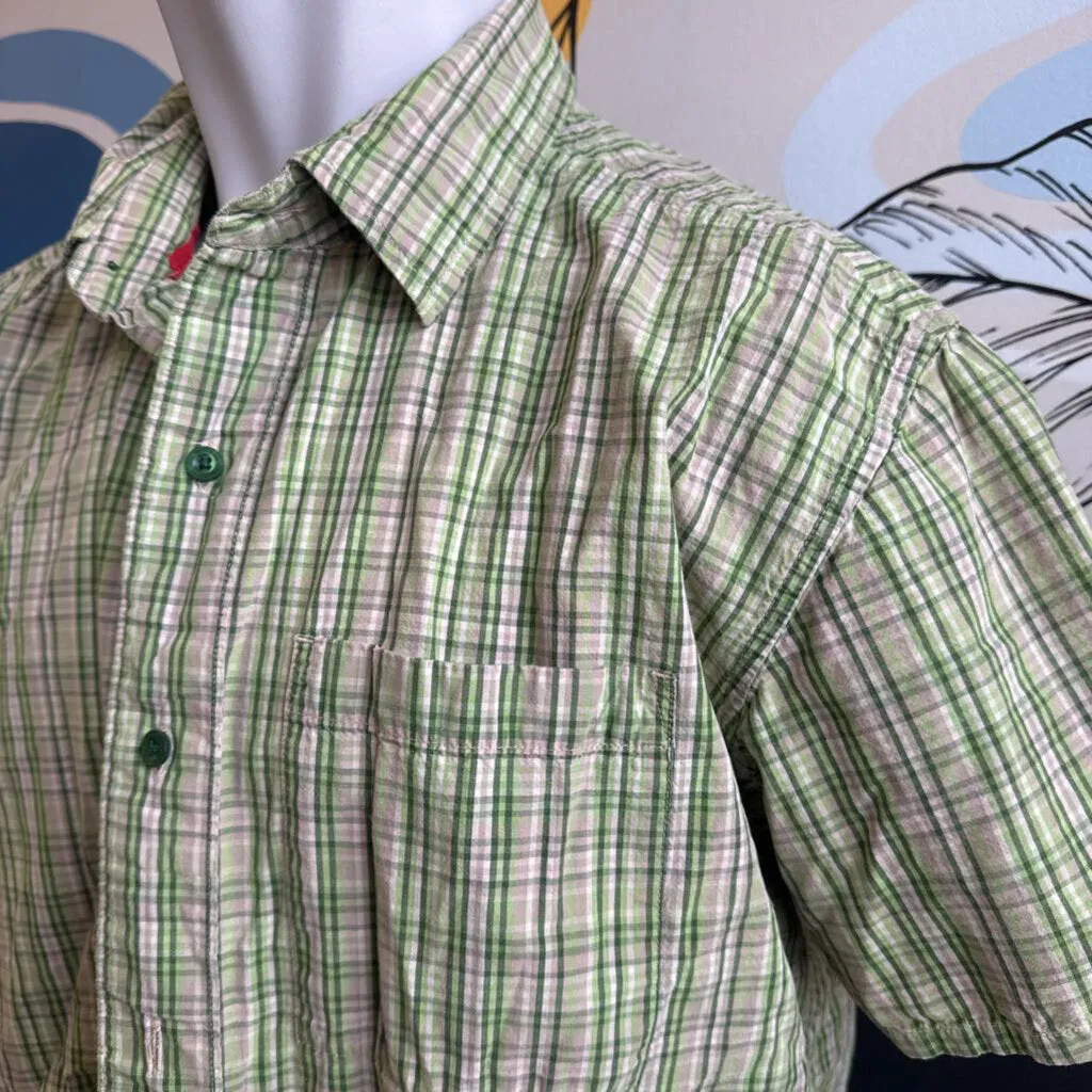 The North Face The North Face - Men's S/S Button-Up Shirt - MSRP $100: Green/Beige-men-XL