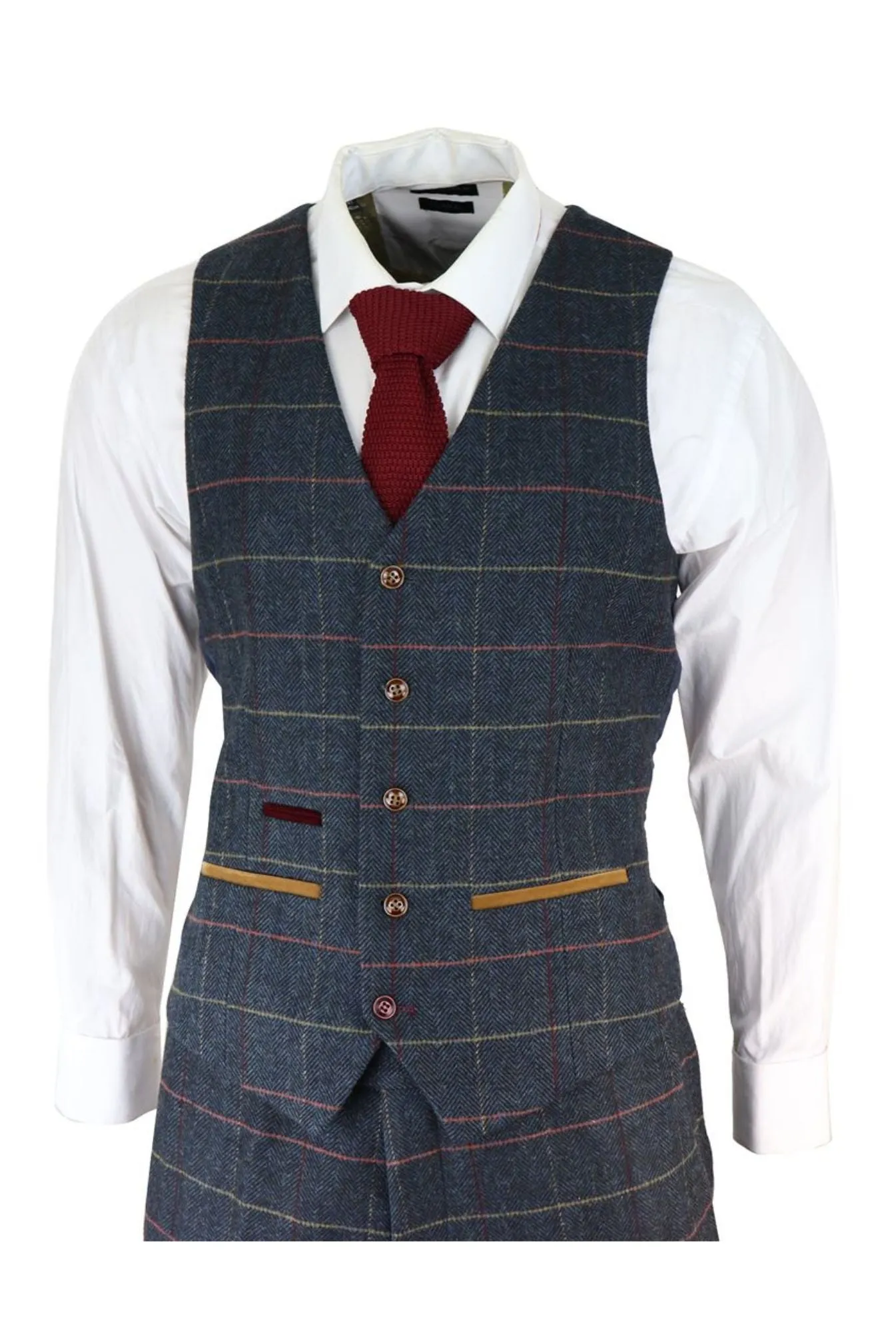 Thomas Navy 3 Piece Tweed Check Suit