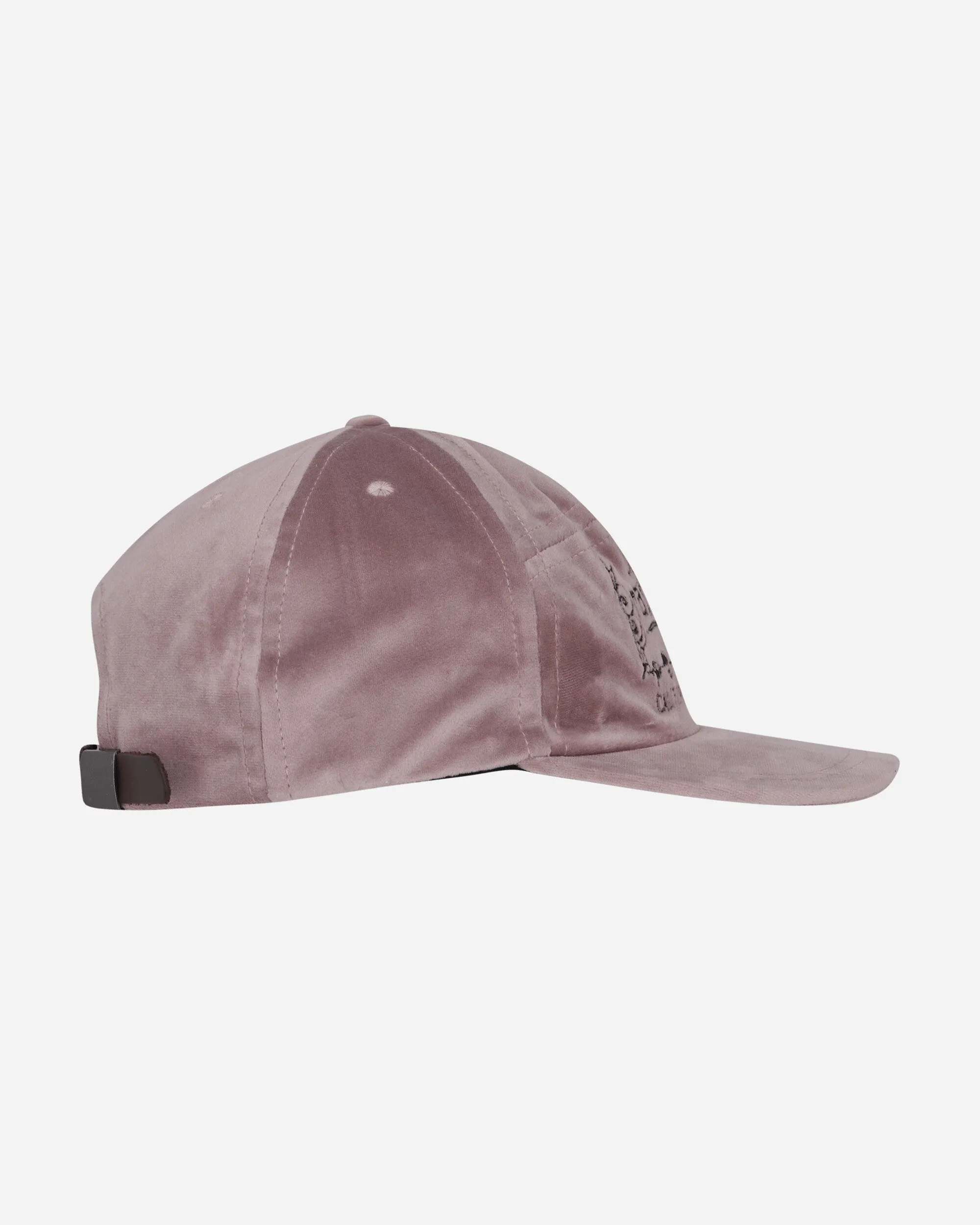 Velveteen Curved Front 6-Panel Hat Pink