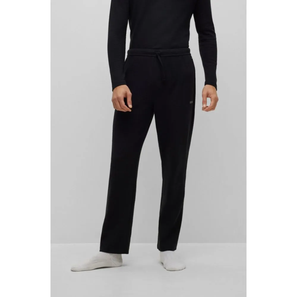 Waffle cotton-blend pajama bottoms with logo embroidery
