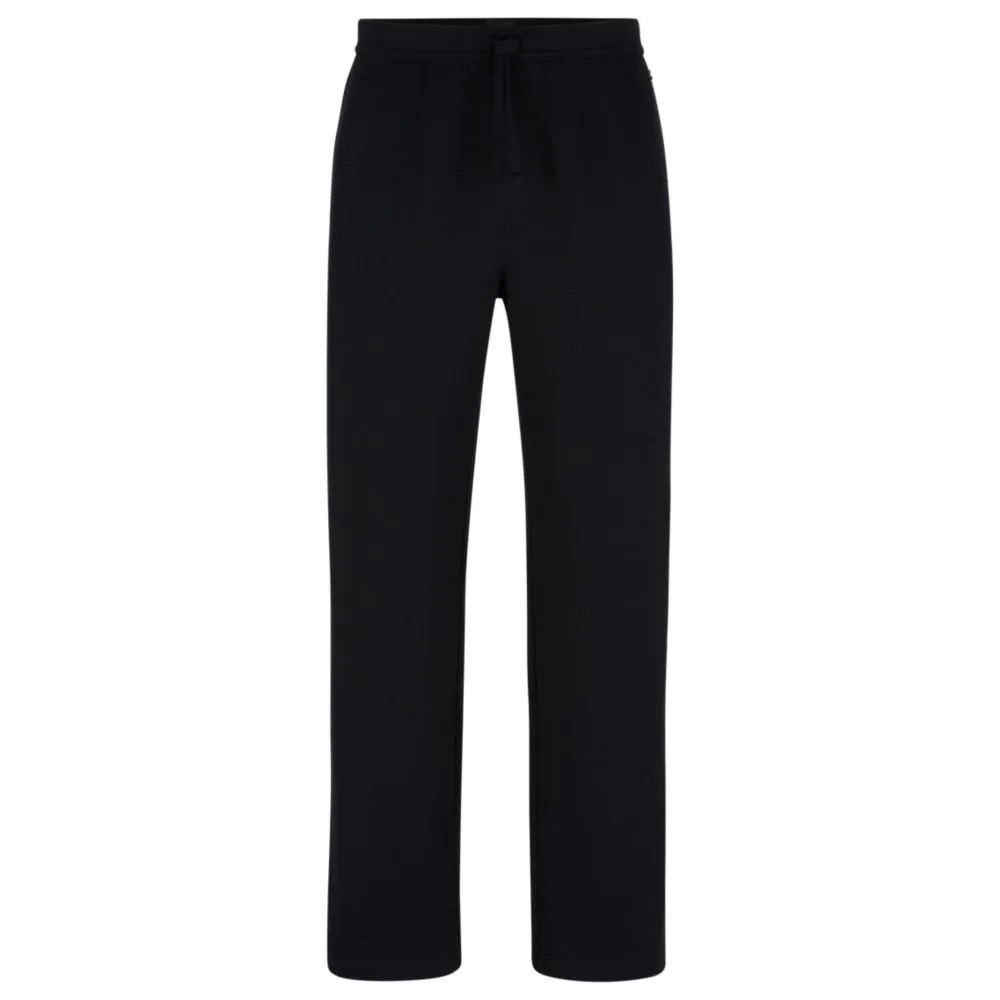 Waffle cotton-blend pajama bottoms with logo embroidery