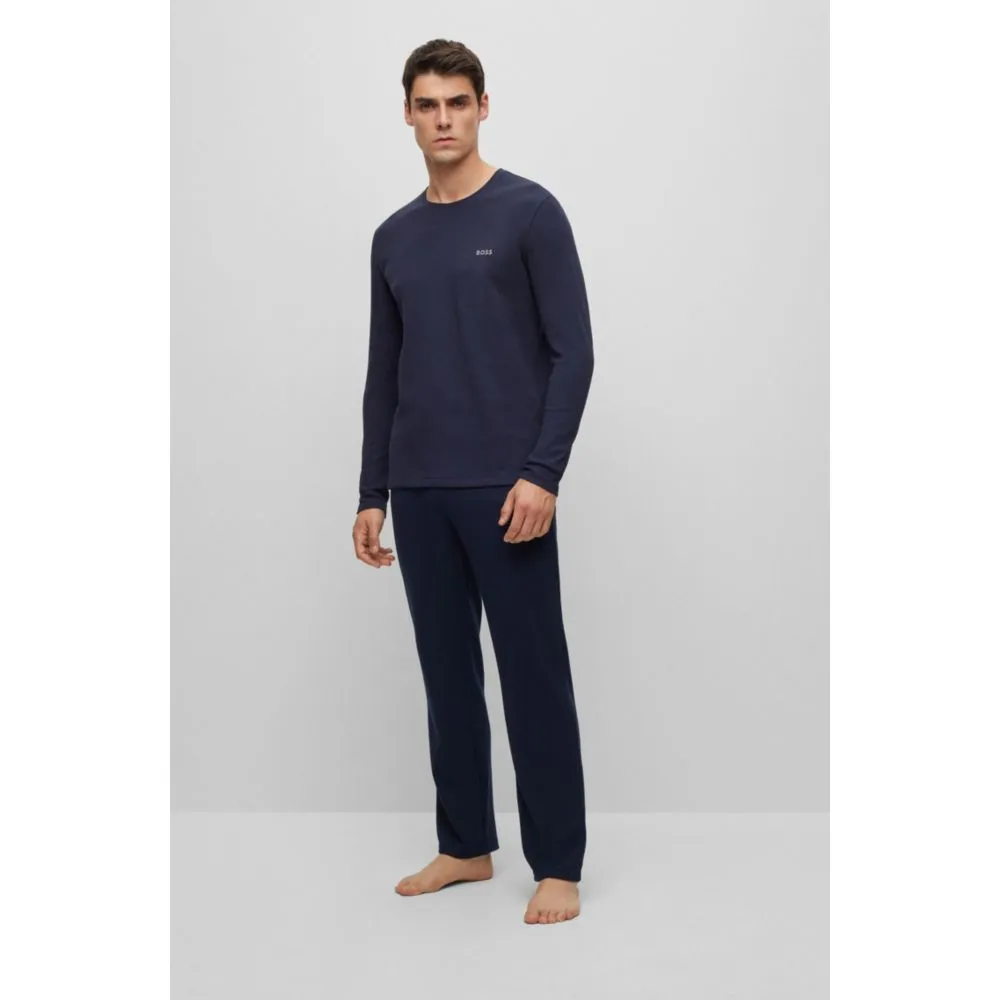 Waffle pajama bottoms with logo embroidery