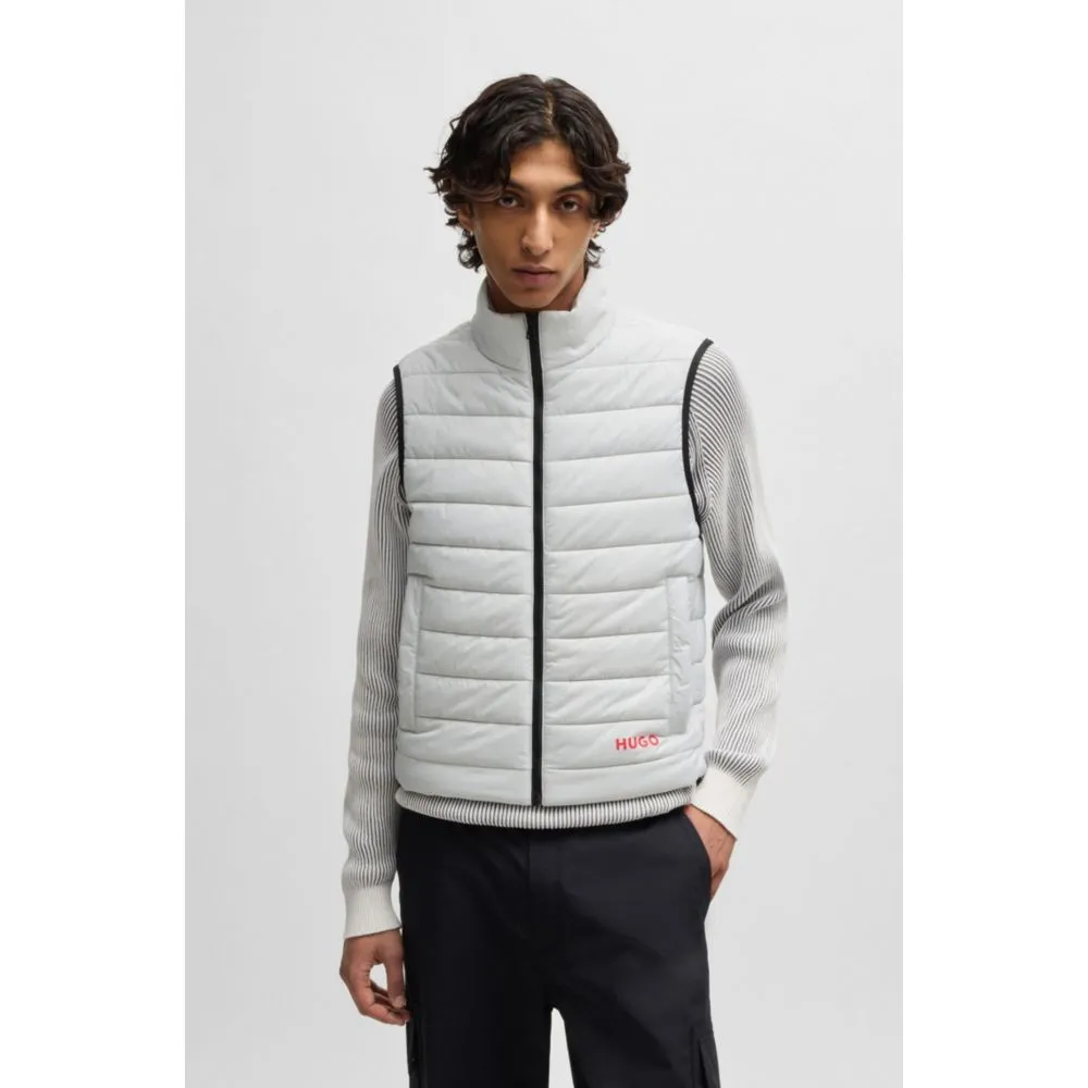 Water-repellent slim-fit gilet with logo detail