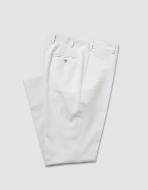 WHITE CRASH LINEN TROUSERS - CLASSIC FIT