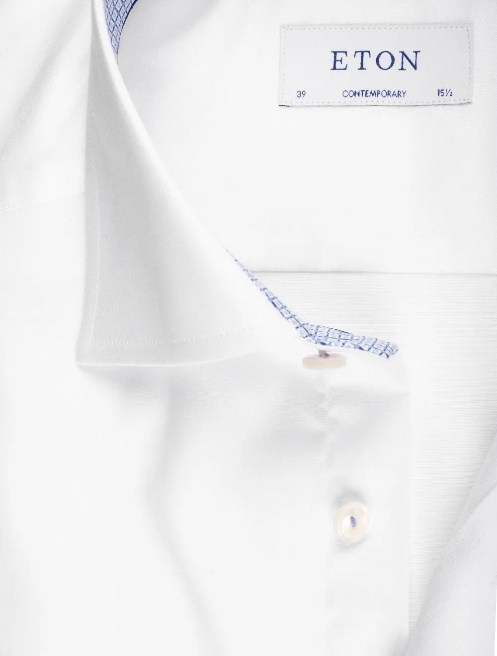 White Stretch Plain Inlay Formal Contemporary Shirt