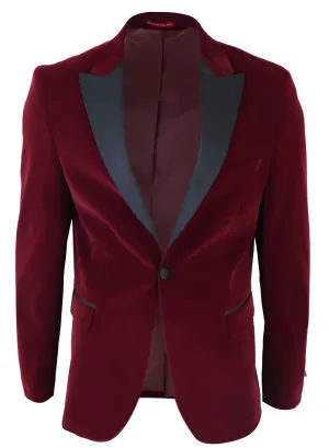 Wine Velvet Tuxedo Blazer Wedding Prom