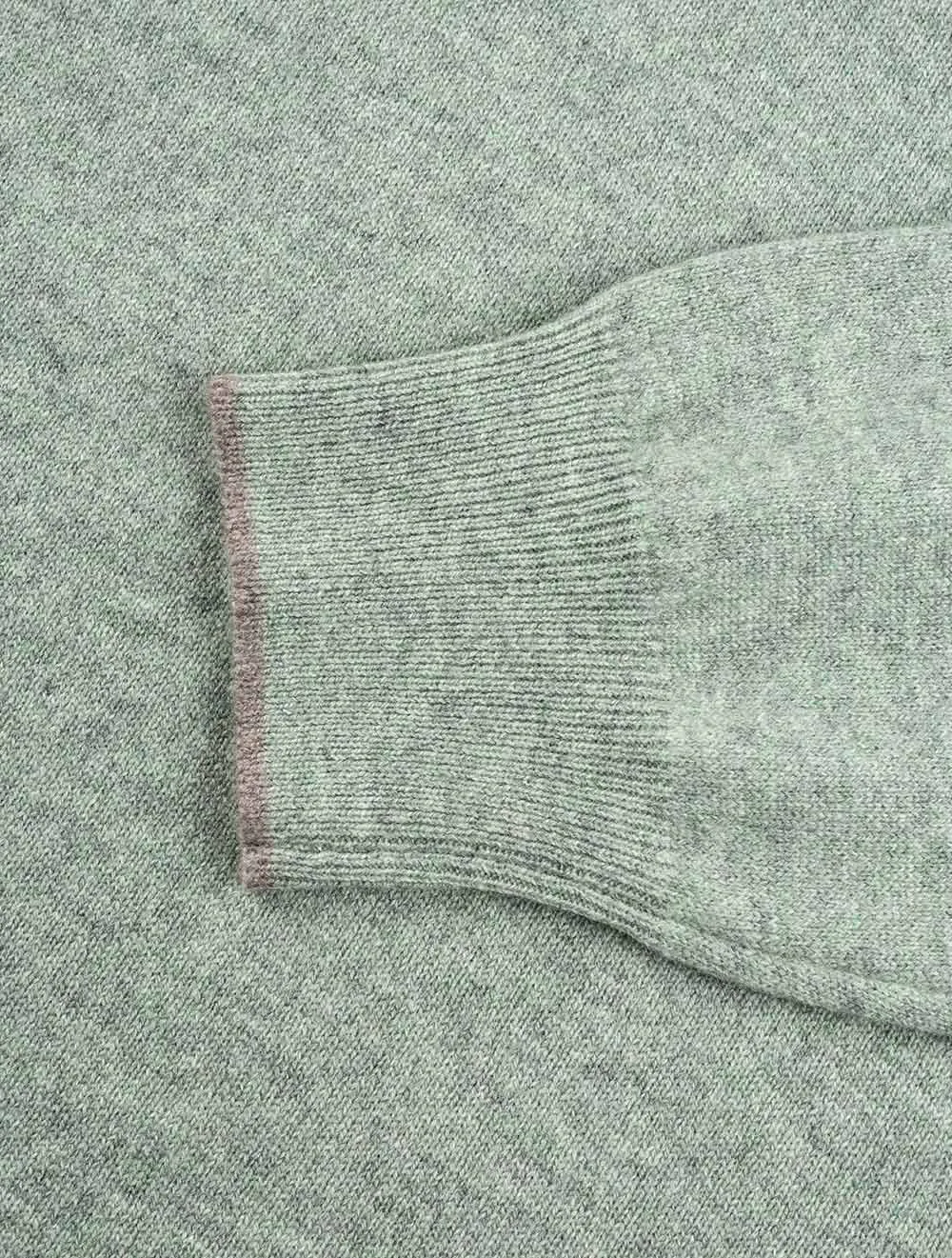 Wool And Cashmere Half Zip Green